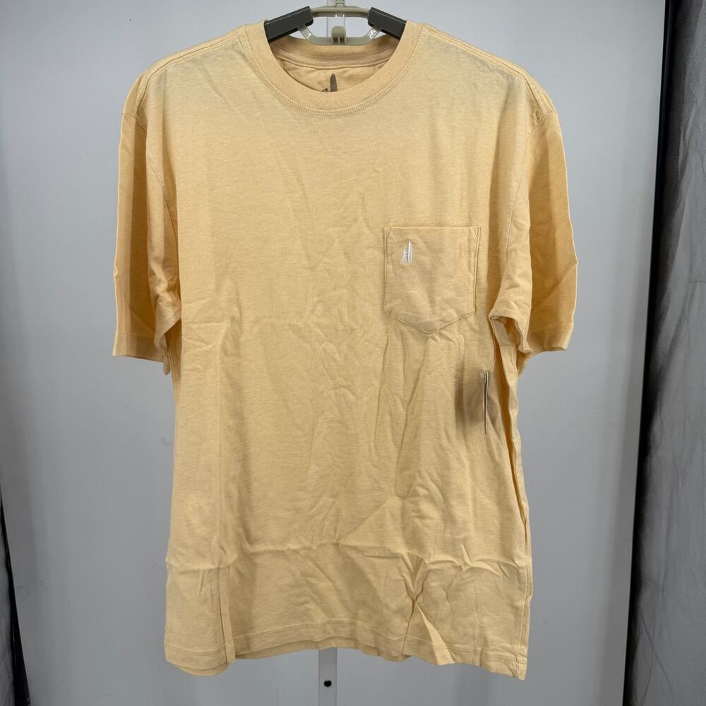 Johnnie-O Heathered Dale T-Shirt Men S Sunny Yellow Crew Neck Solid JMST2670 Tee